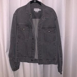 Vintage 80s Calvin Klein Gray denim jacket.